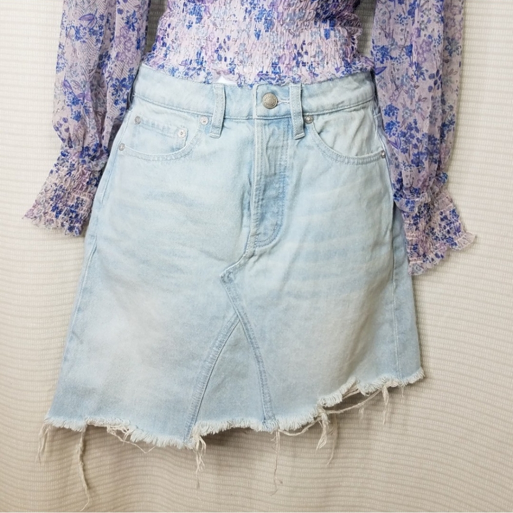 Free People high waisted denim skirt size 25 - Picture 6 of 7